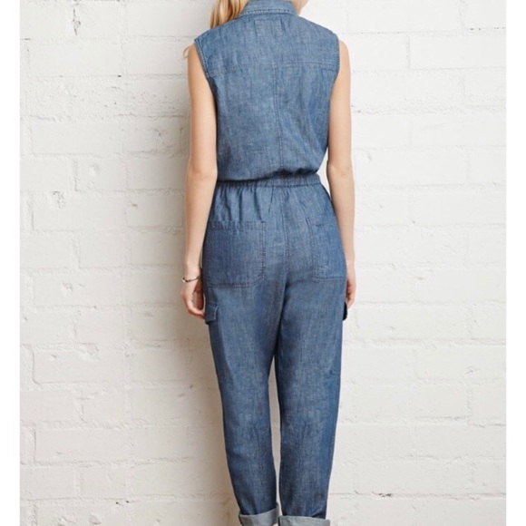F21 Denim Jumpsuit - Picture 3 of 3